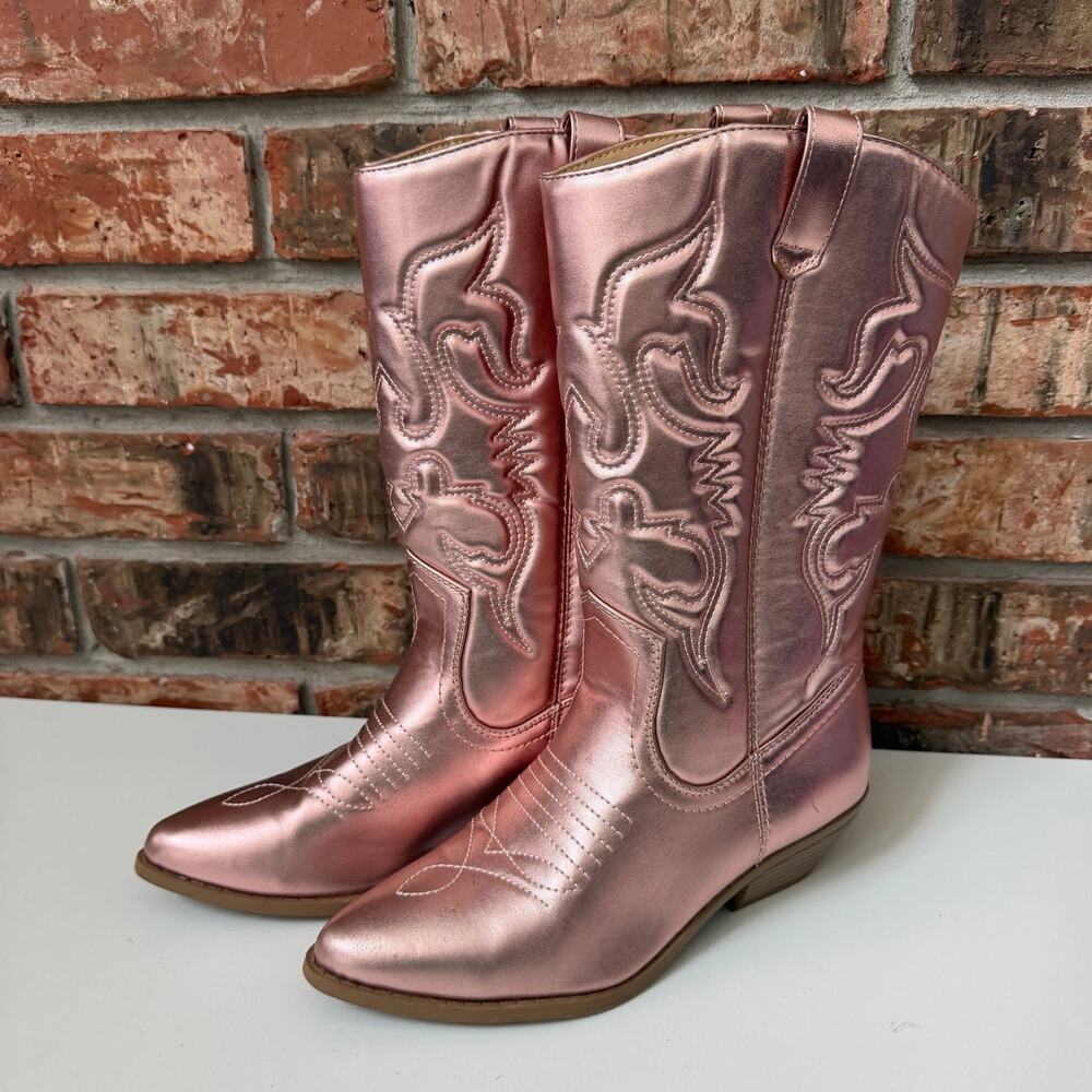 Soda Pink Rose Gold Cowboy Western Boots Size 8.5 Cowgirl Festival Concert